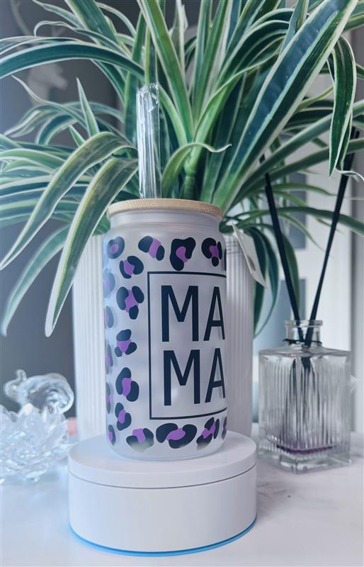 Libbey Glass MAMA leopard //Verre libbey Givré MAMA léopard