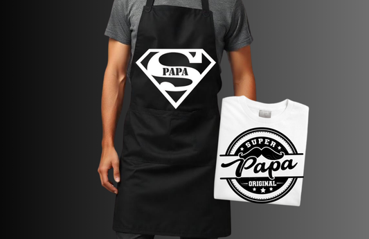 Super Papa et Super Papa original T-Shirt and Apron/Tablier