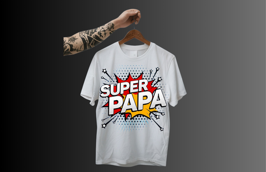 Super Papa Superhero T=Shirt