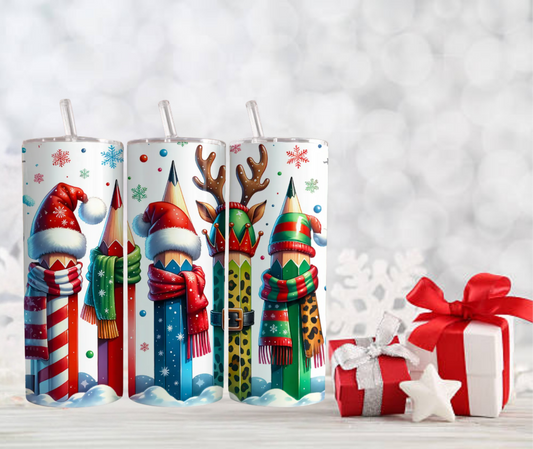Christmas Pencils Teacher Tumbler